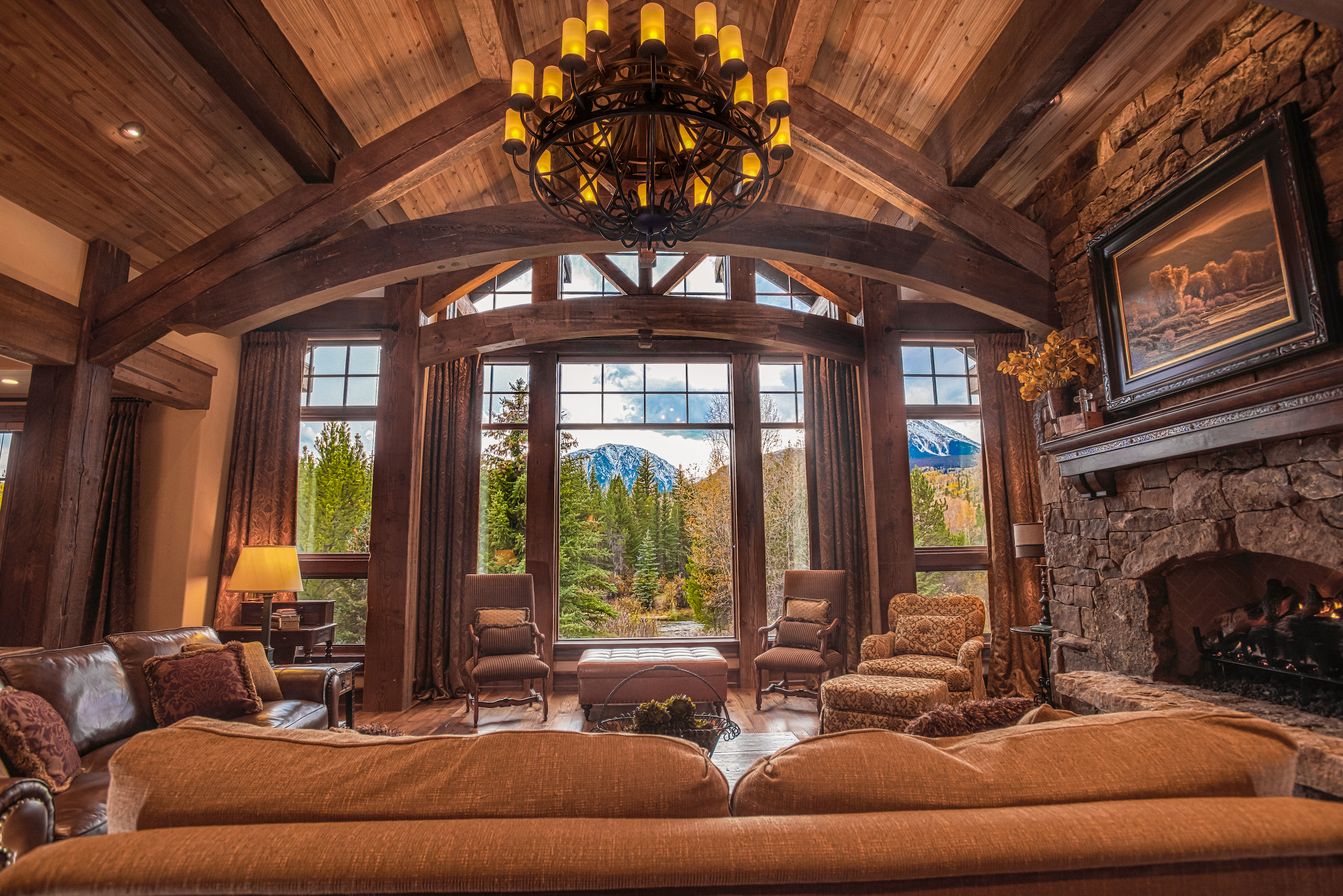 sage hill grand room interior design art curation